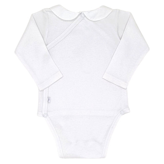 Body bébé blanc à col brodé Jacadi, vue de dos, mixte 6 mois