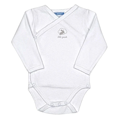 Body bébé mixte blanc croisé, taille 6 mois, marque Jacadi - seconde main haut de gamme