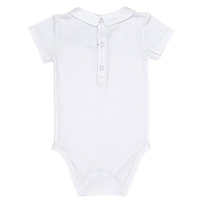 Body bébé blanc à col brodé Jacadi, vue de dos, garçon 6 mois