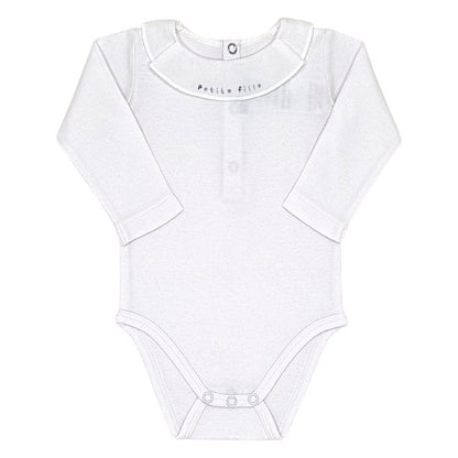Body bébé fille Jacadi, blanc à col brodé, taille 6 mois, seconde main haut de gamme, vue de face