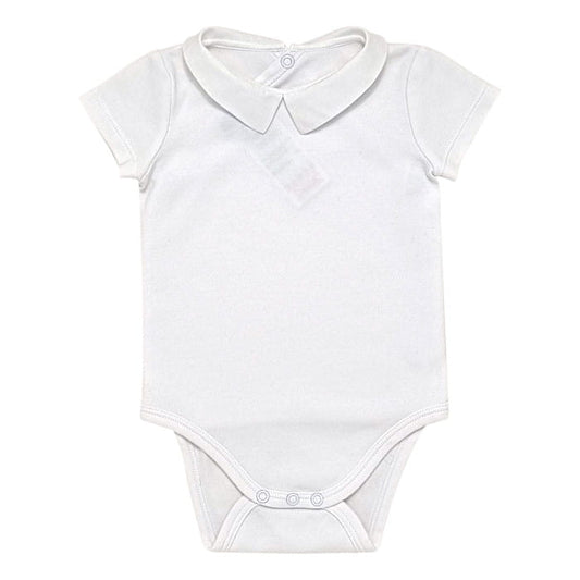 Body manches courtes blanc, marque Jacadi, pour bébé, 6 mois, vue de face, vêtement mixte de seconde main