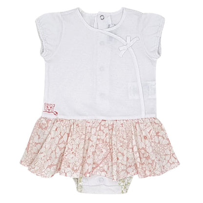 Body bébé fille Kenzo, blanc à volant, taille 6 mois, seconde main luxe, vue de face