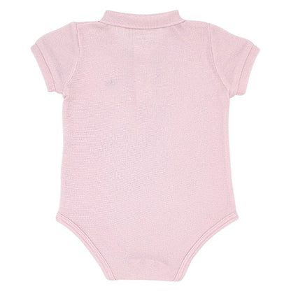 Body bébé rose en maille piquée Lacoste, vue de dos, fille 12 mois