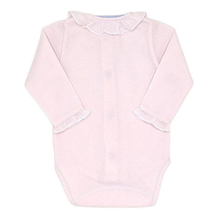 Body bébé rose à collerette Tartine et Chocolat, vue de dos, fille 1 mois