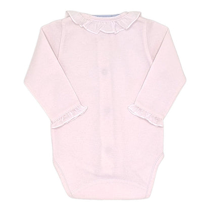 Body bébé rose à collerette Tartine et Chocolat, vue de dos, fille 1 mois