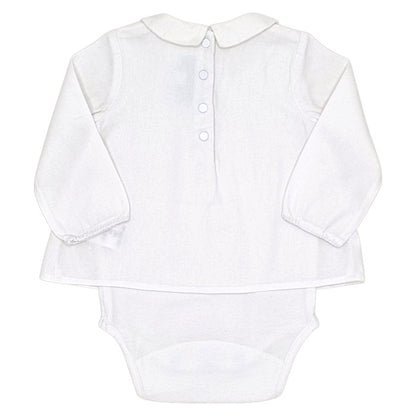 Body blouse bébé blanc à col Tartine et Chocolat, vue de dos, mixte 12 mois