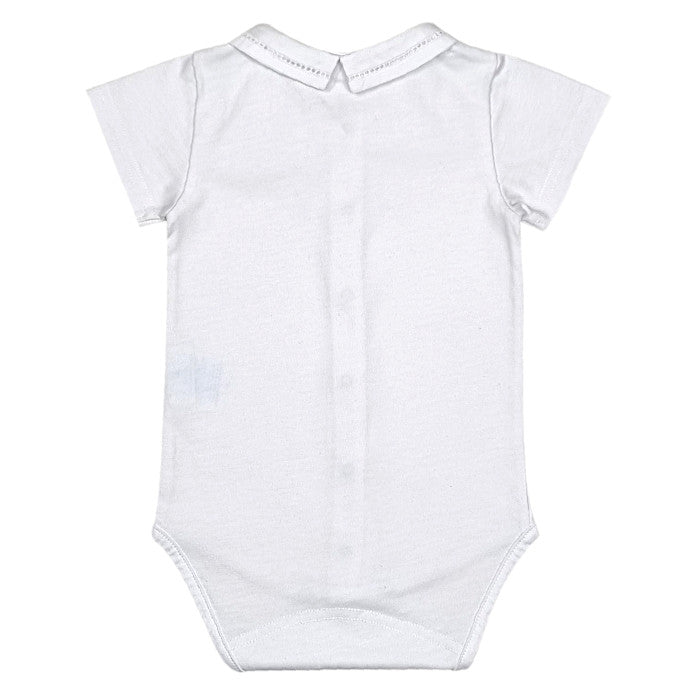 Body bébé blanc à col Tartine et Chocolat, vue de dos, mixte 3 mois