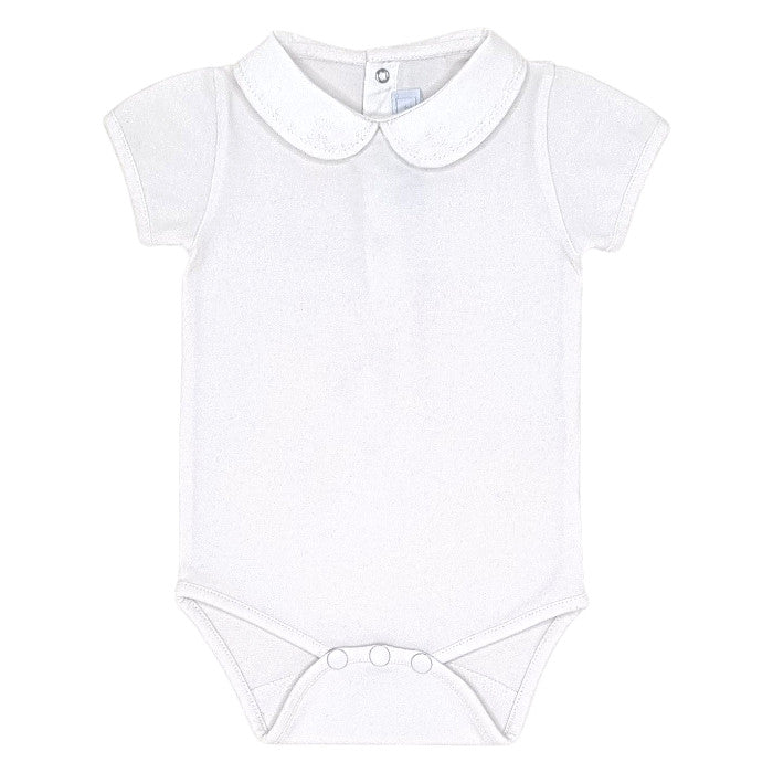 Body bébé fille Tartine et Chocolat, blanc à col brodé, taille 6 mois, seconde main haut de gamme, vue de face