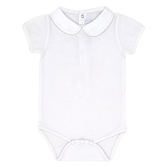 Body bébé fille Tartine et Chocolat, blanc à col brodé, taille 6 mois, seconde main haut de gamme, vue de face