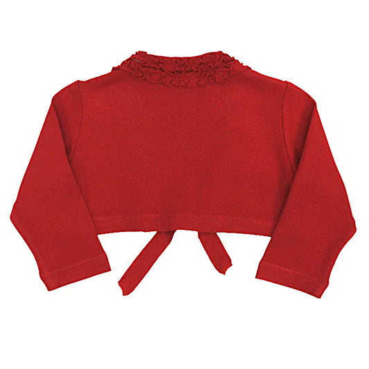 Boléro bébé fille Monnalisa 3 mois, rouge, en viscose mélangée