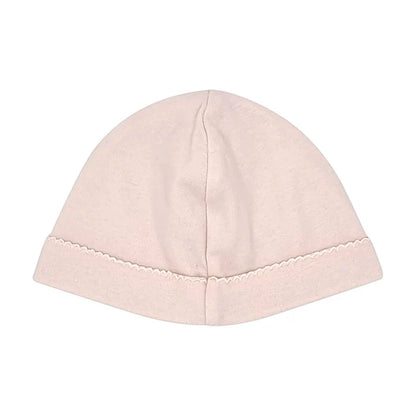 Bonnet bébé fille Chloé 6 mois, rose, revers à feston