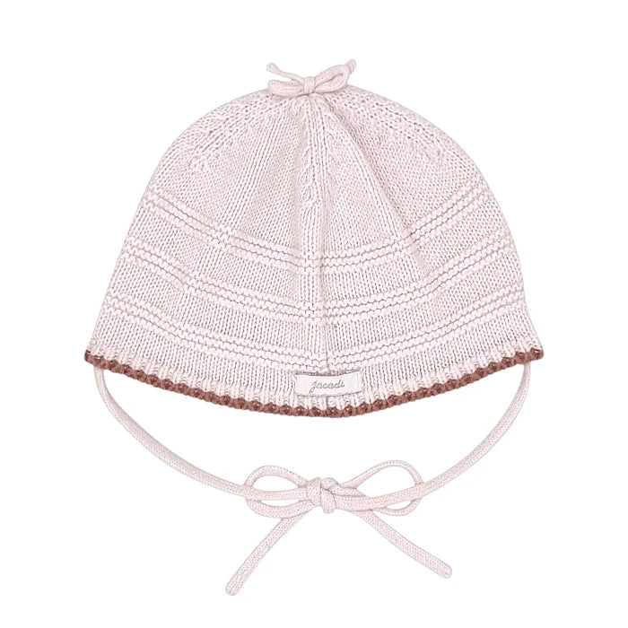 Bonnet bébé fille Jacadi 3 mois, rose, avec des liens à nouer