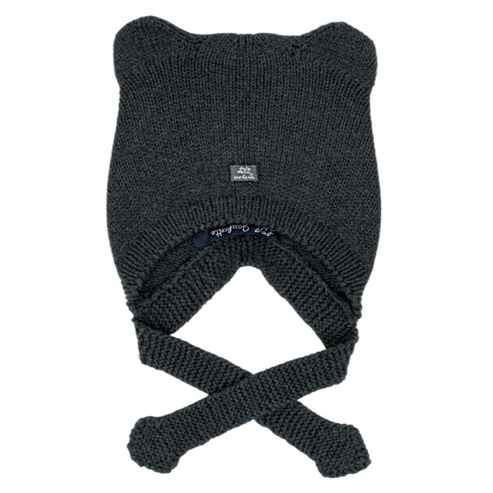 Bonnet bébé mixte gris avec oreilles, taille 0-6 mois, marque Lili Gaufrette - seconde main premium