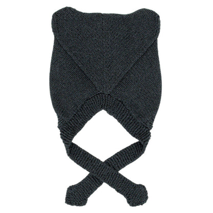 Bonnet bébé mixte Lili Gaufrette 0-6 mois, gris, liens à nouer