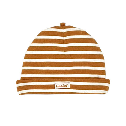 Bonnet bébé garçon Timberland Kids, camel à rayures, taille unique, seconde main premium, vue de face