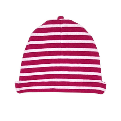 Bonnet bébé rose/blanc à rayures Timberland, vue de dos, fille TU