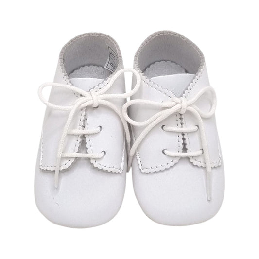 Bottons bébé garçon Jacadi, blanc en cuir, taille 12 mois, seconde main haut de gamme, vue de face