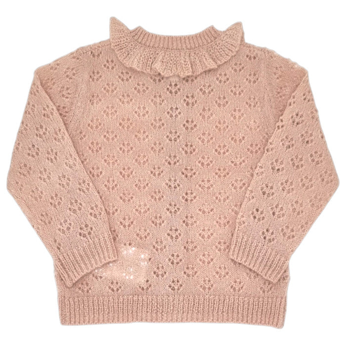 Cardigan bébé beige en maille ajourée Bonton, vue de dos, fille 12 mois