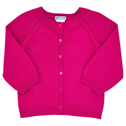 Cardigan bébé fille Jacadi, rose en tricot, taille 24 mois, seconde main haut de gamme, vue de face