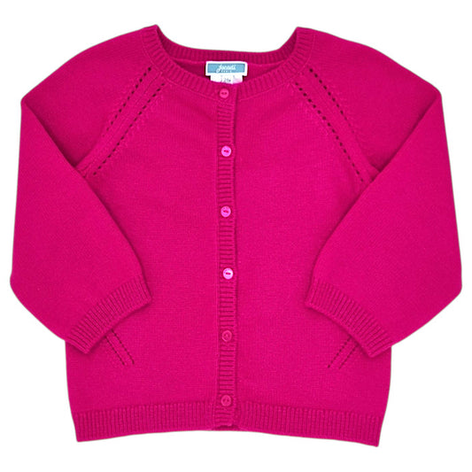Cardigan bébé fille Jacadi, rose en tricot, taille 24 mois, seconde main haut de gamme, vue de face