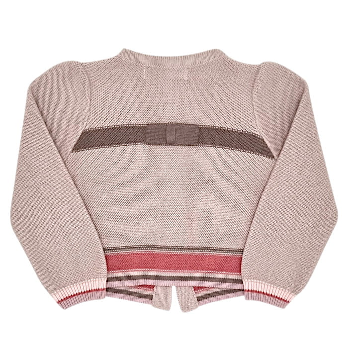 Cardigan court beige, Kenzo, 12 mois, vue de dos, vêtement bébé fille de marque luxe