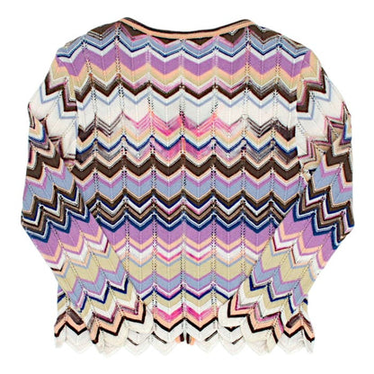 Cardigan bébé multicolore motif zig zag Missoni, vue de dos, fille 18 mois