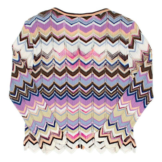 Cardigan bébé multicolore motif zig zag Missoni, vue de dos, fille 18 mois