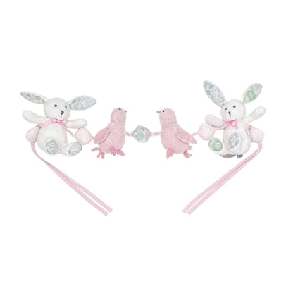 Chaîne d'activités bébé fille Jacadi, blanc/rose en velours, taille unique, seconde main haut de gamme, vue de face