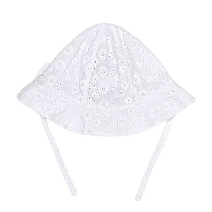Chapeau bébé blanc à nœud IKKS, vue de dos, fille 12-18 mois