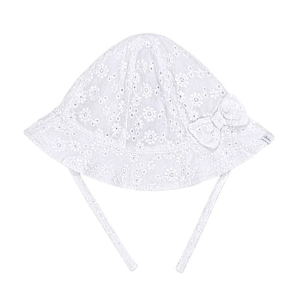 Chapeau bébé fille IKKS Junior, blanc à nœud, taille 12-18 mois, seconde main premium, vue de face