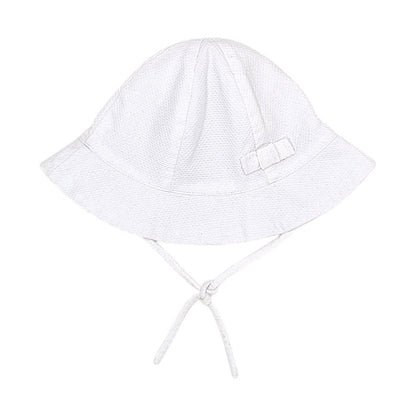 Chapeau bébé fille Jacadi, blanc à nœud, taille 24-36 mois, seconde main haut de gamme, vue de face