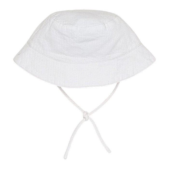 Chapeau bébé blanc en coton Jacadi, vue de dos, garçon 6 mois