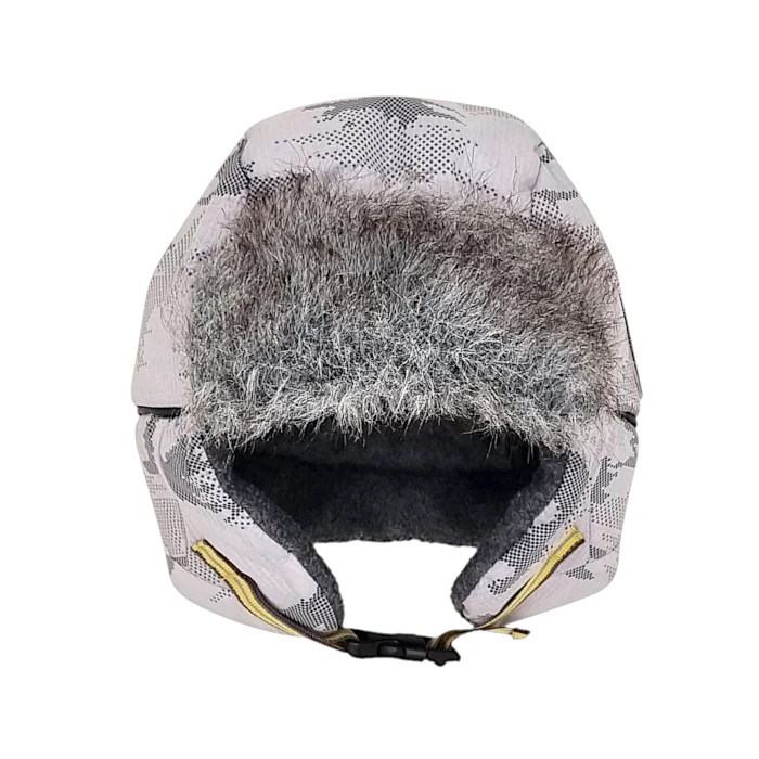 Chapka bébé garçon gris imprimée doublure polaire, taille 12-18 mois, marque IKKS - seconde main premium