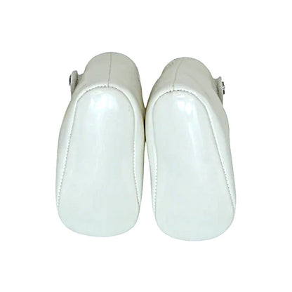 Chaussons souples salomés bébé fille Jacadi 12 mois, blanc, attache par bride velcro