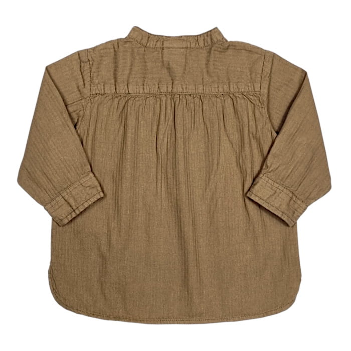 Chemise marron Bonton bébé garçon 6 mois