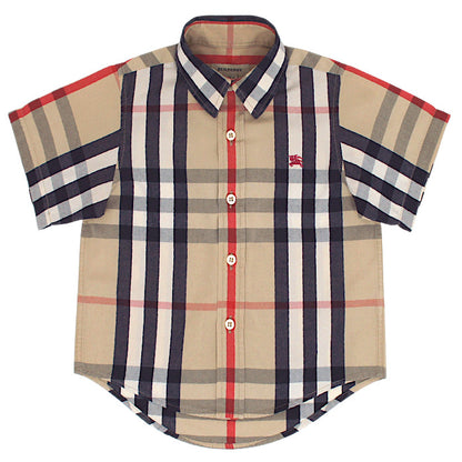 Chemise bébé garçon Burberry Kids, camel motif check, taille 18 mois, seconde main luxe, vue de face