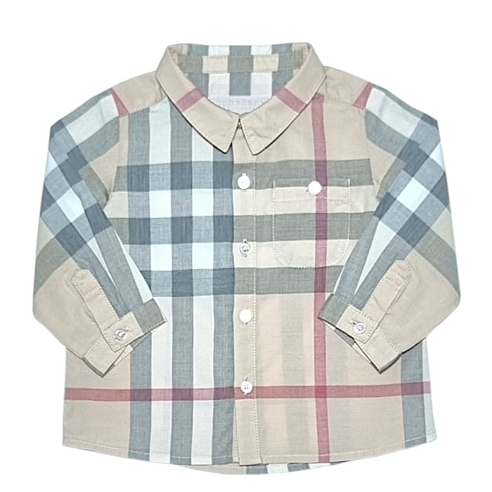 Chemise Burberry bébé luxe d'occasion mixte 6 mois beige à carreaux
