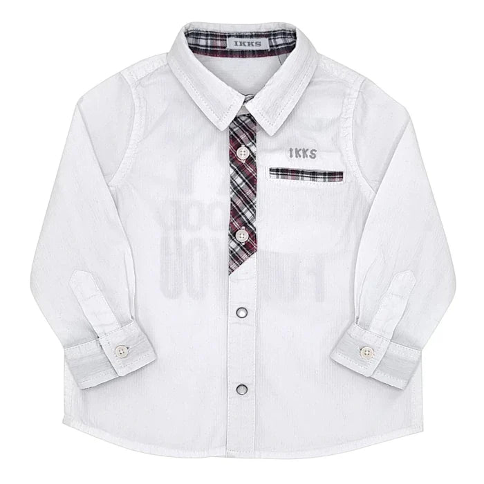 Chemise bébé garçon blanc message au dos, taille 12 mois, marque Ikks - seconde main premium