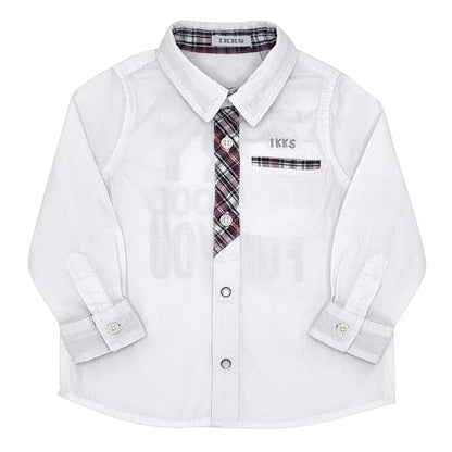 Chemise bébé garçon blanc message au dos, taille 12 mois, marque Ikks - seconde main premium