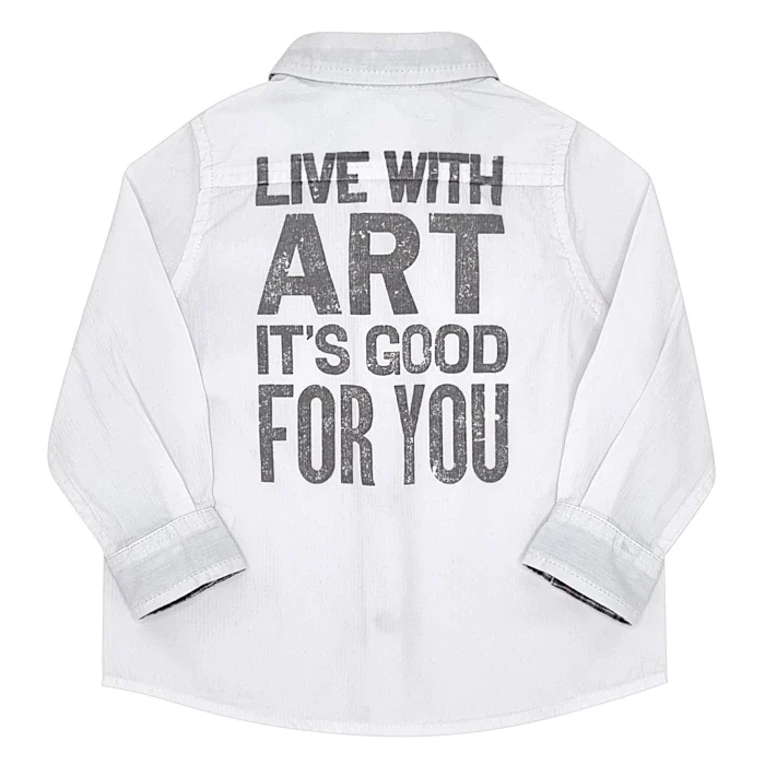 Chemise bébé garçon Ikks 12 mois, blanc, en tissu de coton texturé à rayures