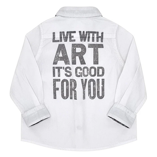 Chemise bébé garçon Ikks 12 mois, blanc, en tissu de coton texturé à rayures