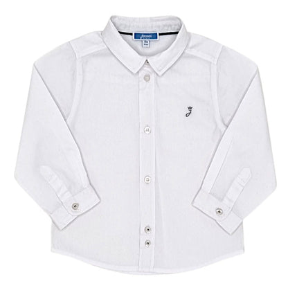 Chemise blanche manches longues, Jacadi, 18 mois, vue de face, vêtement bébé garçon de marque