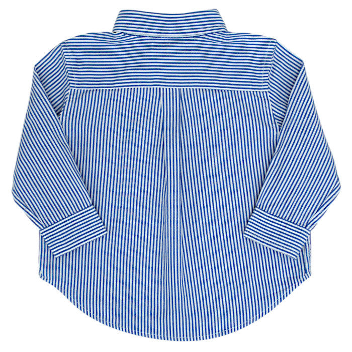 Chemise bébé garçon Ralph Lauren 12 mois, bleu/blanc, pli d'aisance au dos
