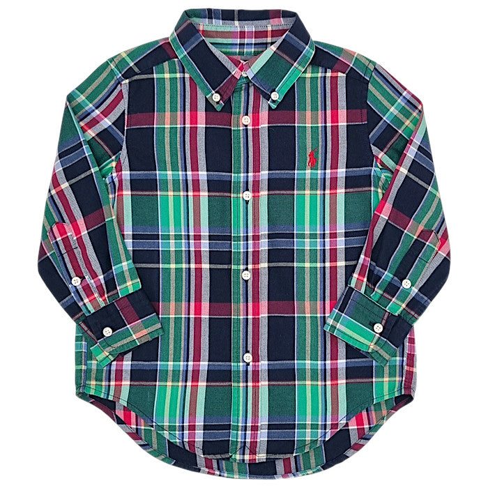 Chemise bébé garçon Ralph Lauren, multicolore à carreaux, taille 24 mois, seconde main luxe, vue de face