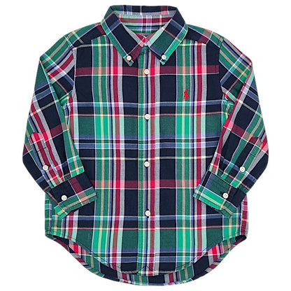 Chemise bébé garçon Ralph Lauren, multicolore à carreaux, taille 24 mois, seconde main luxe, vue de face