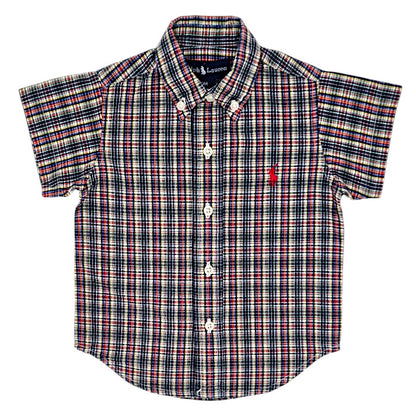 Chemise bébé garçon Ralph Lauren, multicolore manches courtes, taille 9 mois, seconde main luxe, vue de face