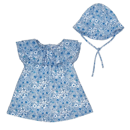 Coffret naissance bébé bleu  Jacadi, vue de dos, fille 1 mois