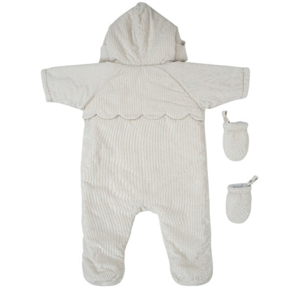 Combi pilote bébé beige en velours côtelé Jacadi, vue de dos, mixte 1 mois