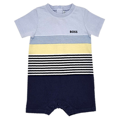 Combinaison Boss 6 mois bleu à rayures - Vêtement bébé garçon chic