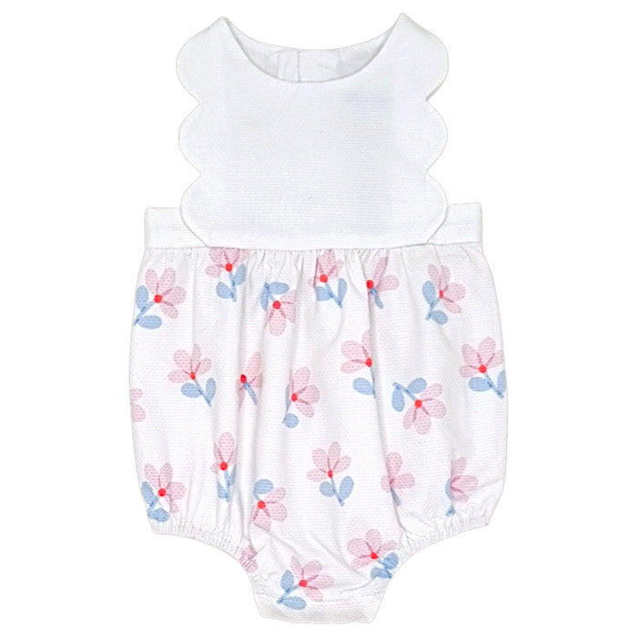 Combinaison bébé blanc motif fleurs Jacadi, vue de dos, fille 3 mois